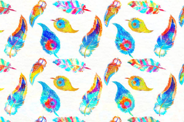 梦幻羽毛:水彩面料印花设计,为你的服装增添一抹艺术气息