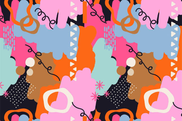 梦幻色彩抽象印花面料，打造个性服装