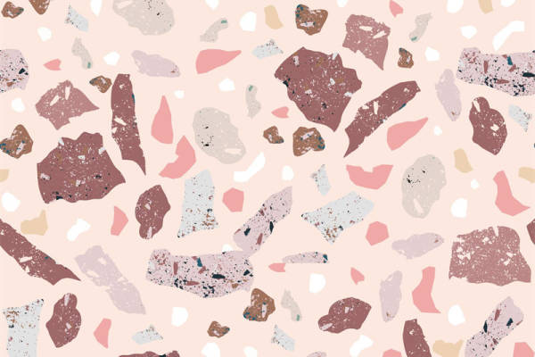 浪漫粉调碎石纹理服装印花设计