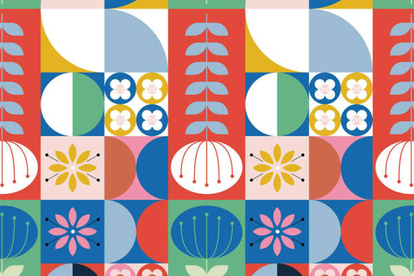 复古花卉图案面料印花,打造时尚个性服装