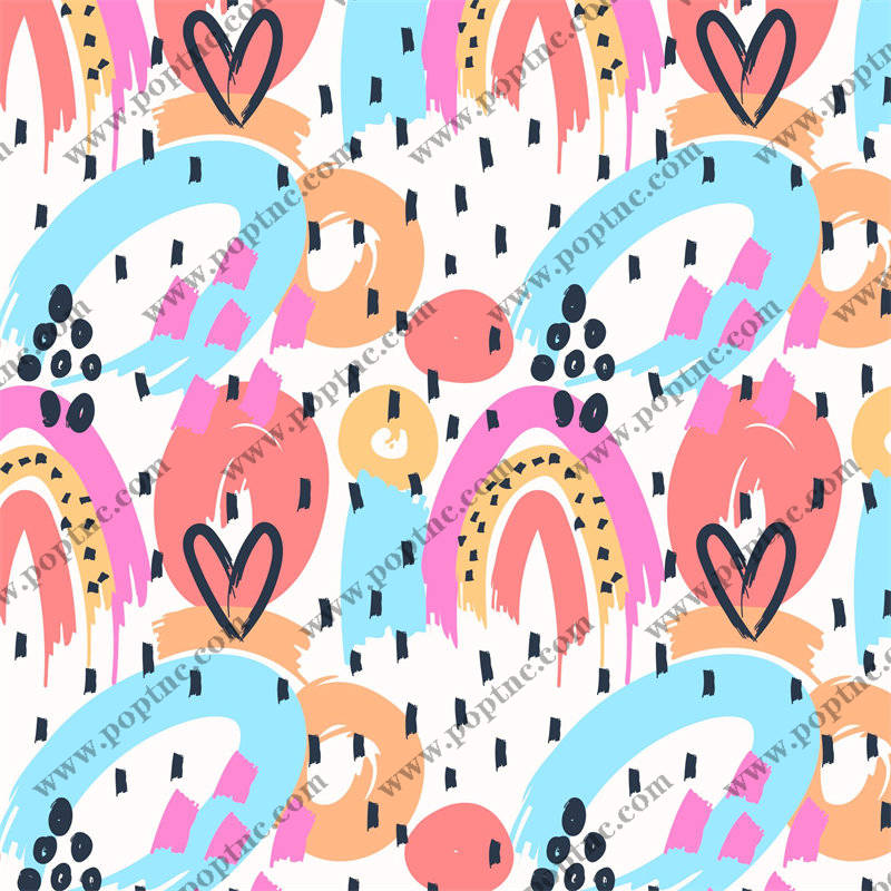 梦幻彩虹心形面料印花:打造浪漫时尚服装