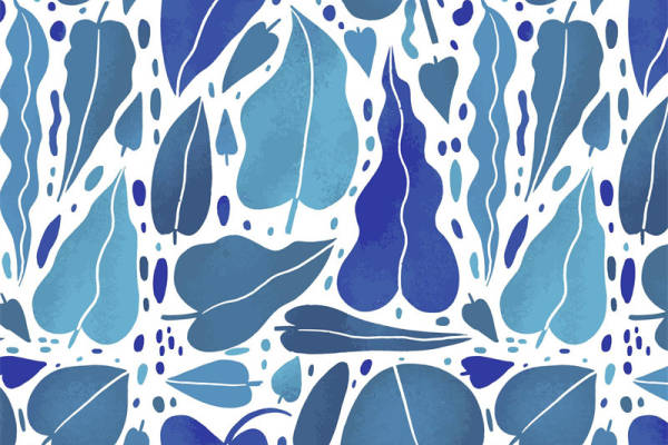 梦幻蓝调：时尚面料印花设计，打造个性服装