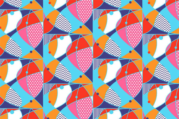 充满活力的几何面料印花,为你的服装增添一抹亮色