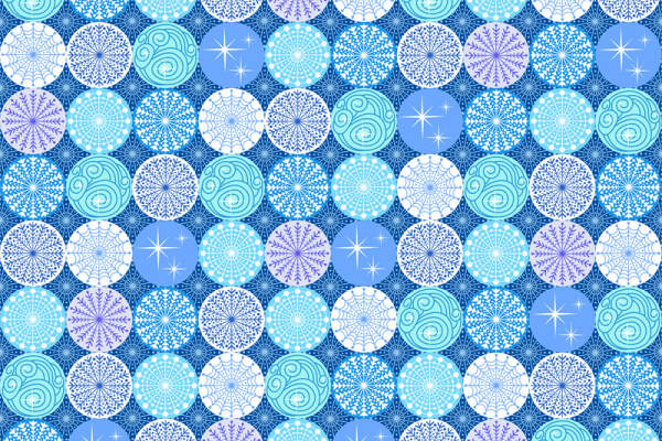 梦幻蓝调冬季雪景服装印花设计