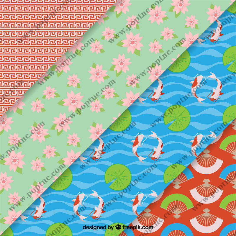 浪漫水乡风情:鲤鱼戏莲面料印花,打造夏日清新服装