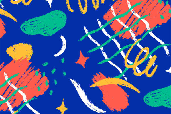 梦幻星空下的色彩斑斓服装印花