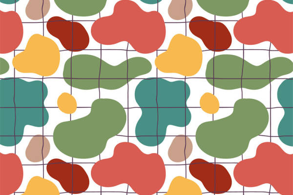 时尚潮流：抽象几何面料印花设计，适合各类服装