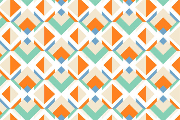 几何三角形面料印花：现代简约风服装印花设计