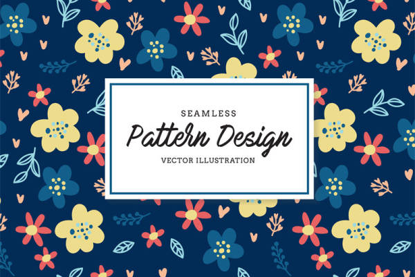 梦幻花语：深蓝背景上的多彩花朵服装印花