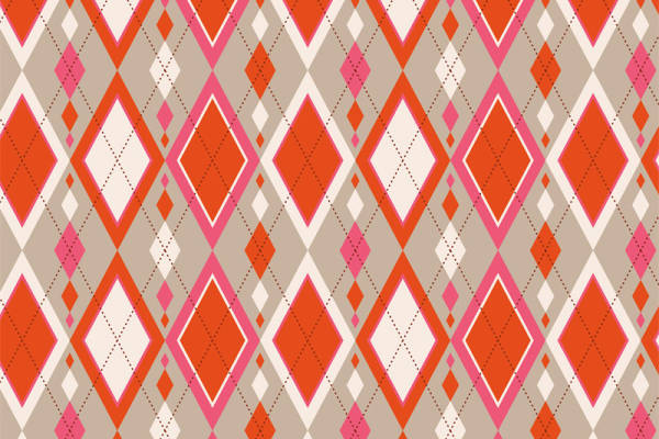 复古菱形图案服装印花：时尚与经典完美结合