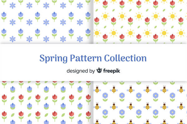 春日花语:浪漫花朵与蜜蜂图案的服装印花设计