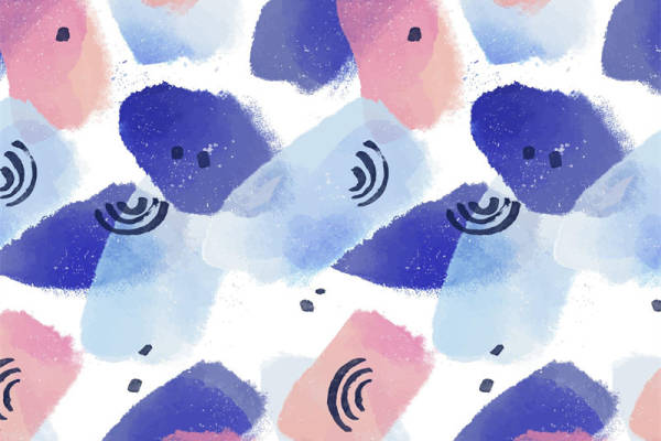 抽象水彩风格面料印花 服装印花设计