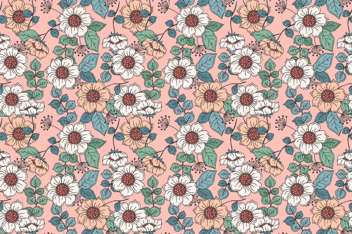 春日清新花卉面料印花,打造优雅服装印花设计