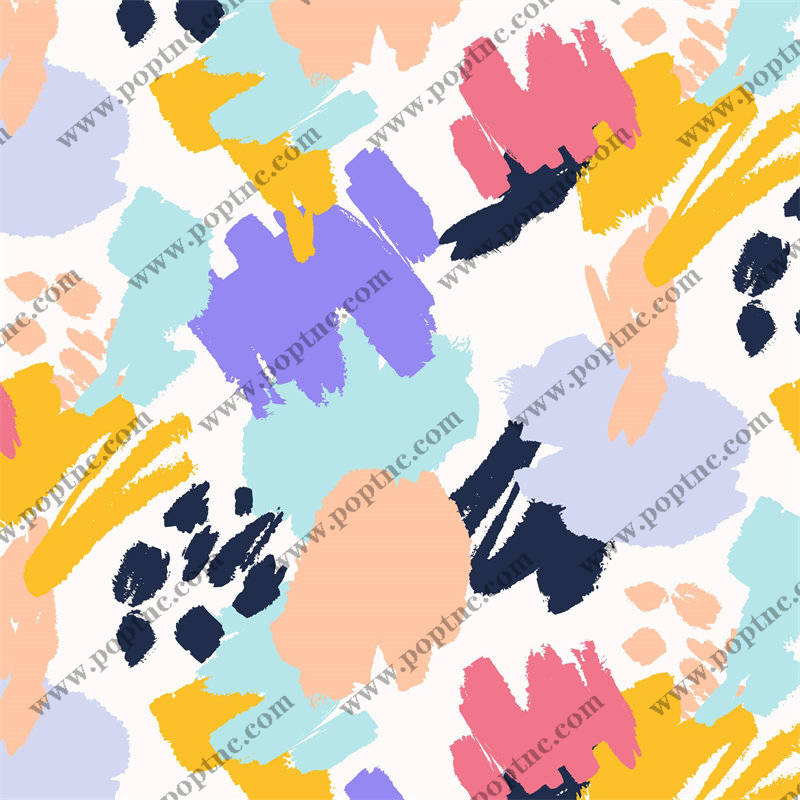 春日活力多色抽象图案服装印花面料