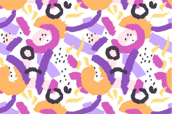 活力四射的抽象艺术服装印花面料设计