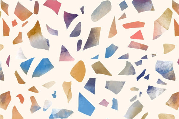 抽象几何形状水彩服装印花面料设计