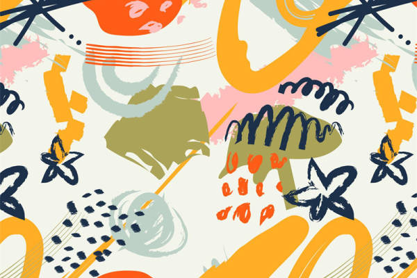 活力四射的抽象图案服装印花面料，展现独特个性