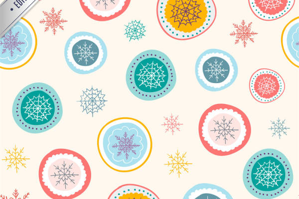 冬季时尚服装印花：雪花图案面料印花设计