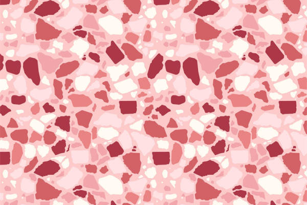 浪漫粉色大理石纹理面料印花服装设计