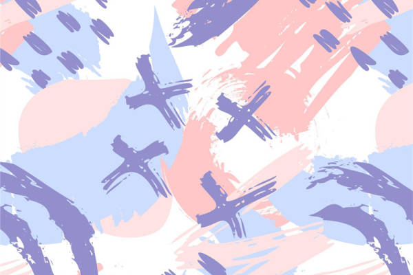 抽象艺术风格粉色蓝色服装印花面料设计