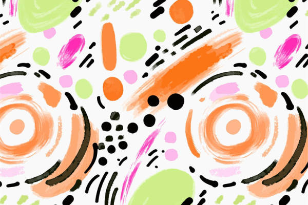 活力四射的抽象艺术服装印花面料设计