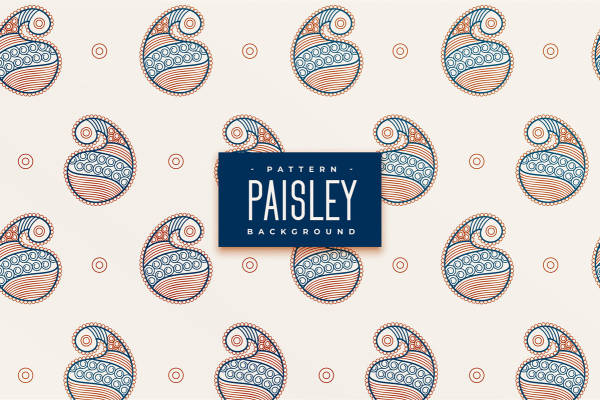 经典佩斯利花纹面料印花，打造复古时尚服装印花设计