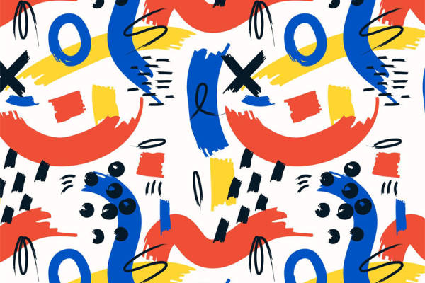 活力四射的抽象蛇形图案服装印花面料