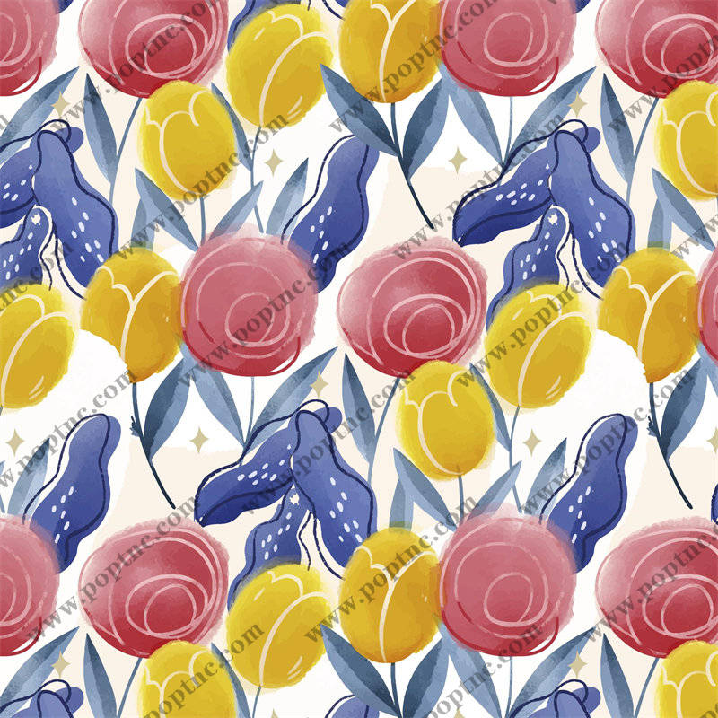 梦幻花卉图案面料印花,打造春日清新服装印花设计