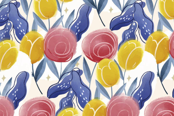 梦幻花卉图案面料印花,打造春日清新服装印花设计