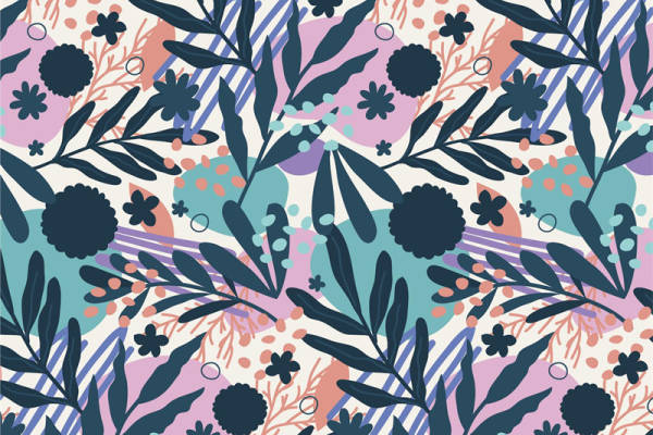 春意盎然的花卉图案服装印花面料设计