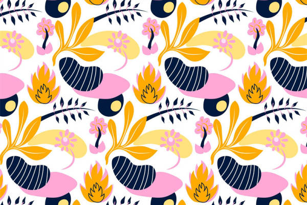 时尚花卉图案面料印花，春季服装印花设计灵感