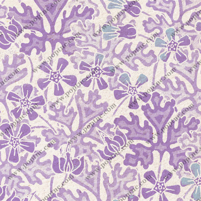 梦幻紫色花卉面料印花,打造优雅服装印花设计