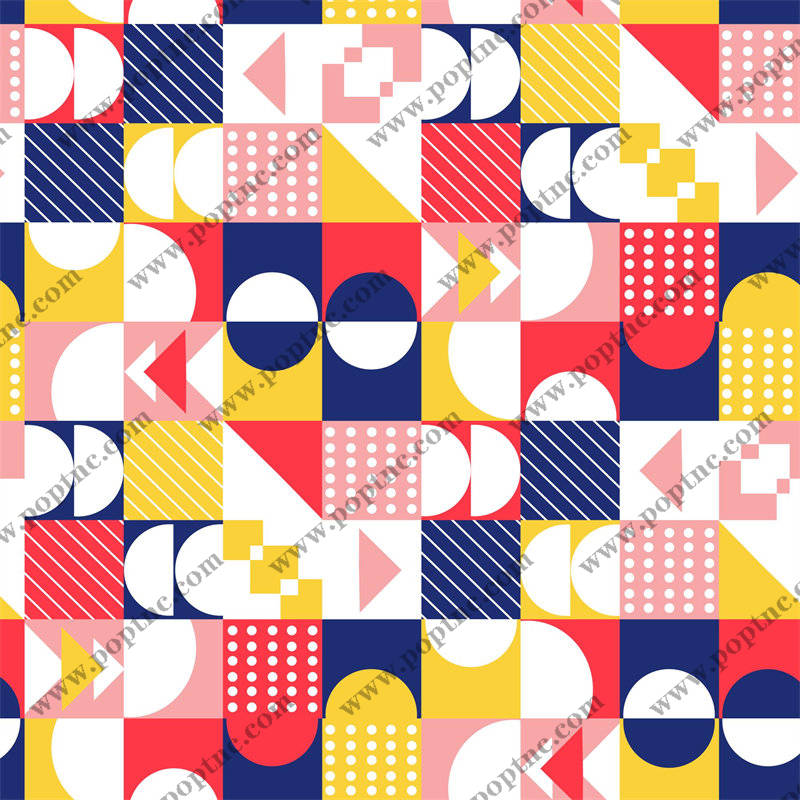 活力四射的几何图案服装印花面料设计