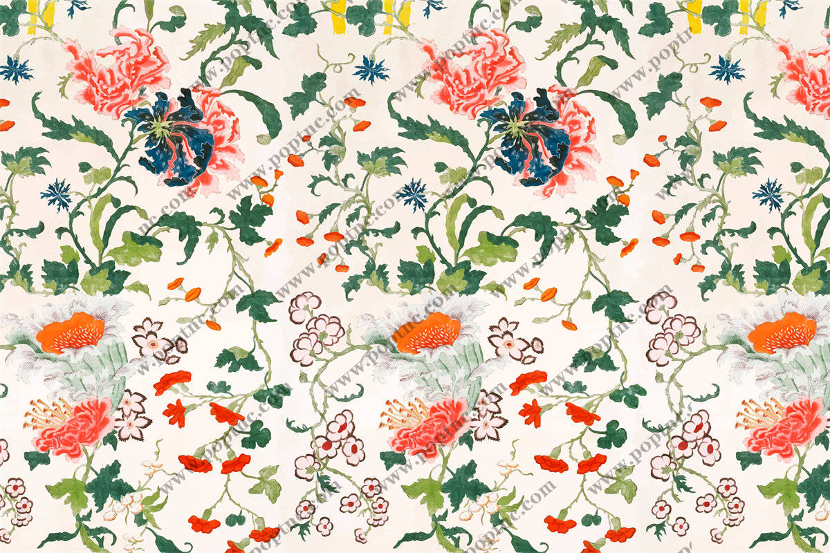 春日花园:复古花卉面料印花与服装印花设计