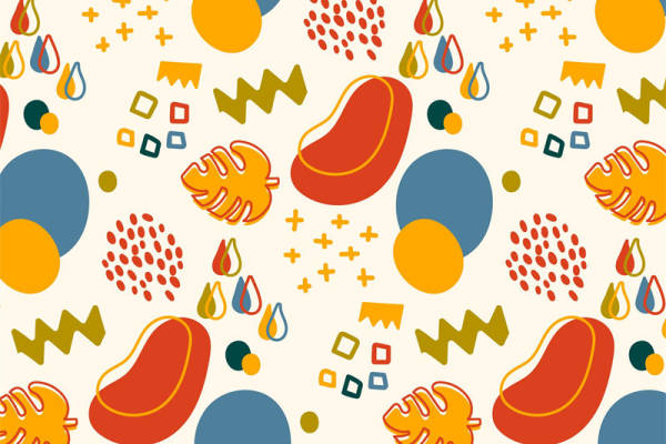 活力四射的抽象图案服装印花面料设计