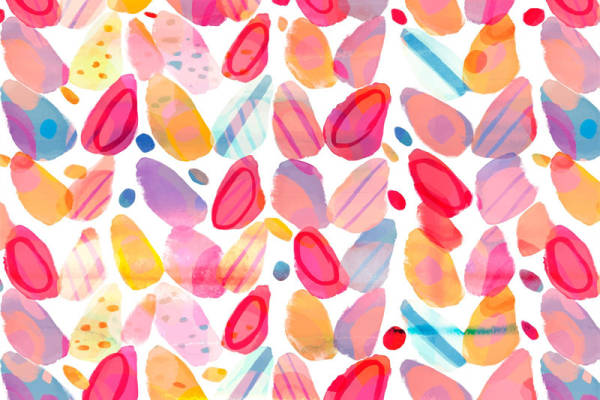 活力四射的水彩抽象图案服装印花面料