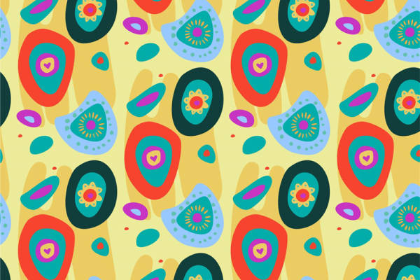 活力四射的抽象图案服装印花面料设计