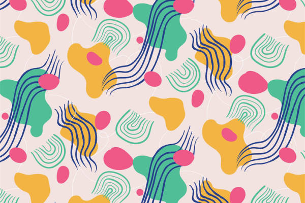 探索抽象艺术:多彩曲线服装印花面料设计