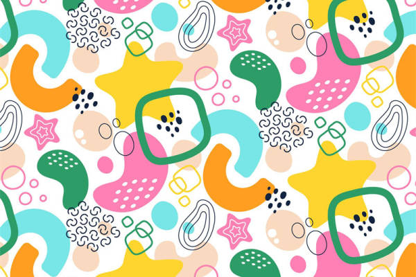 活力四射的抽象图案服装印花面料设计