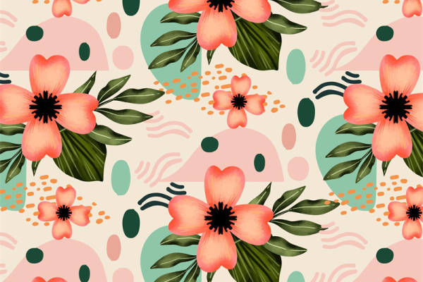 春日浪漫花卉图案面料印花，打造清新自然服装印花风格