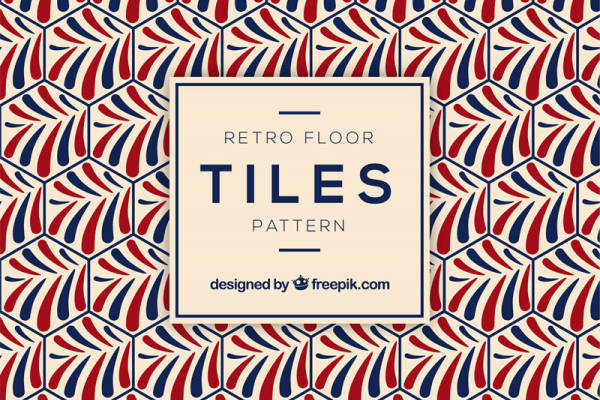 复古风格六边形图案服装印花设计