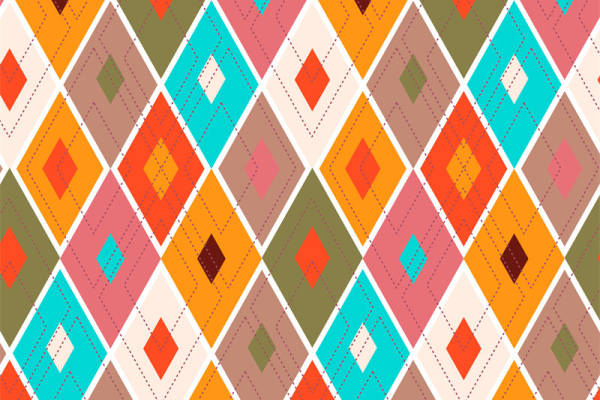 复古几何图案面料印花,打造时尚服装印花新风格