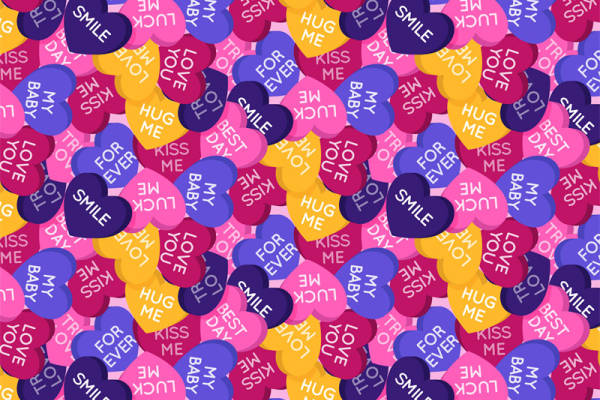 温馨浪漫心形图案服装印花面料设计