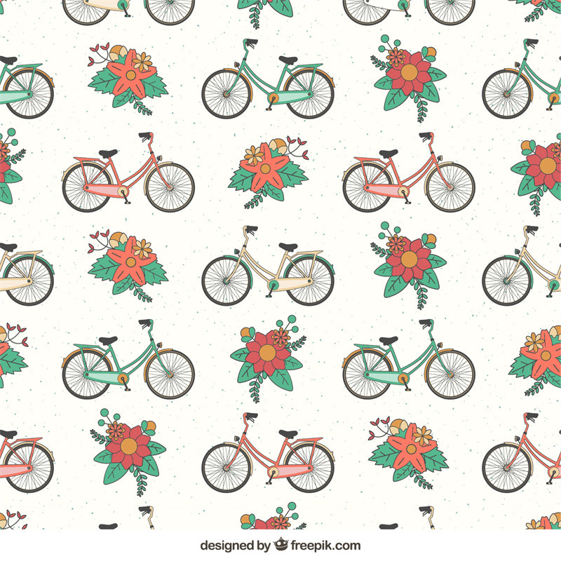 春日骑行风情:自行车与花卉服装印花面料设计