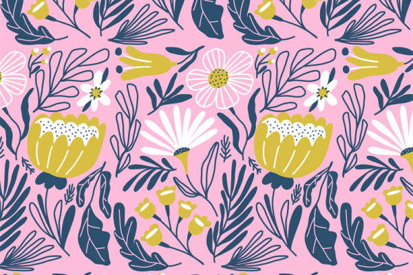 春日花卉图案面料印花，为服装增添自然之美