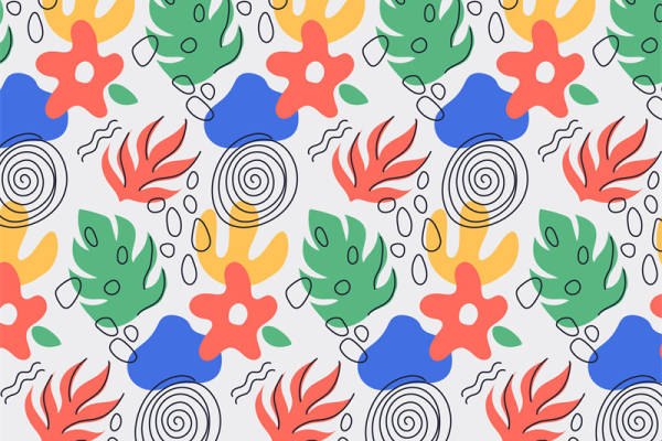 活力四射的抽象图案服装印花面料设计