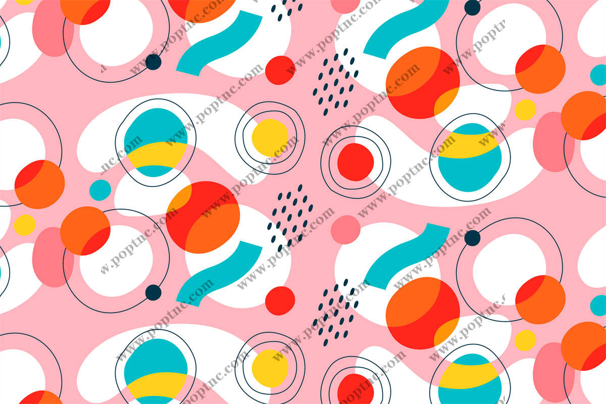 活力四射的抽象图案服装印花面料设计