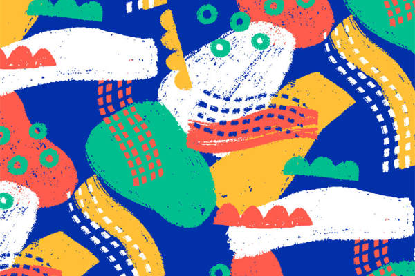 抽象艺术风格服装印花：活力四射的面料印花设计