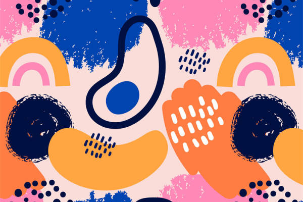 抽象艺术风格面料印花，时尚服装印花设计新趋势