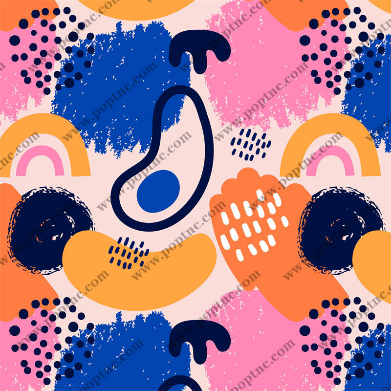 抽象艺术风格面料印花,时尚服装印花设计新趋势